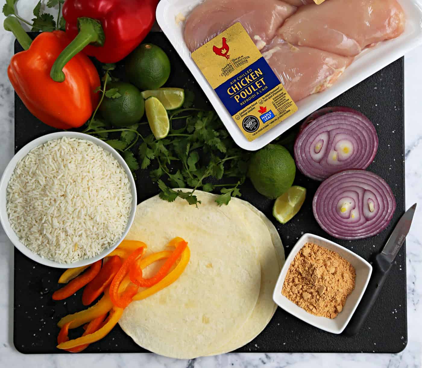ingredients to make Chicken Fajita Foil Packets