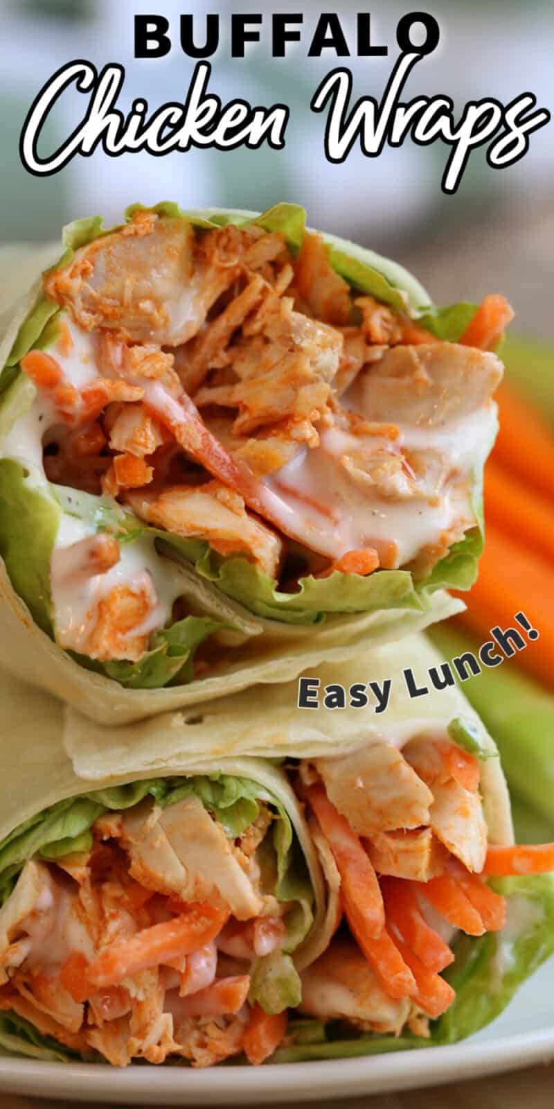 buffalo chicken wraps with text