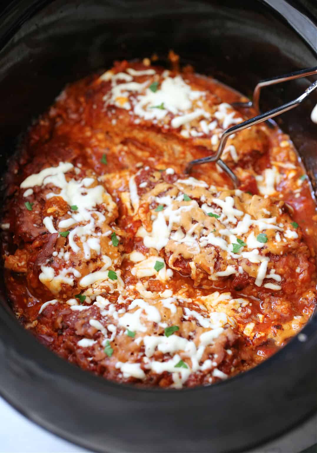 Slow Cooker Chicken Parmesan - My Organized Chaos