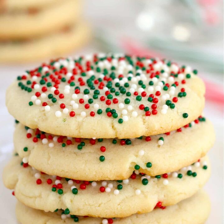 a stack of sugar cookies