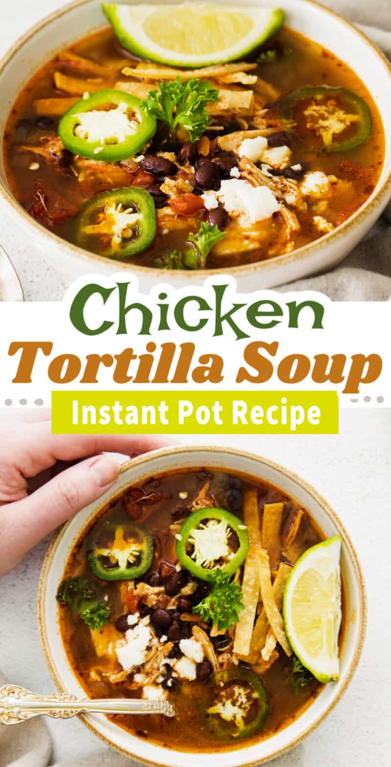chicken tortilla soup with text overlay