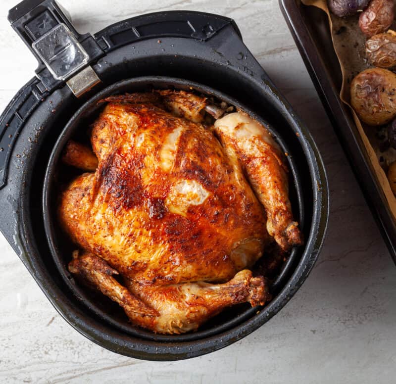 chicken in air fryer basket