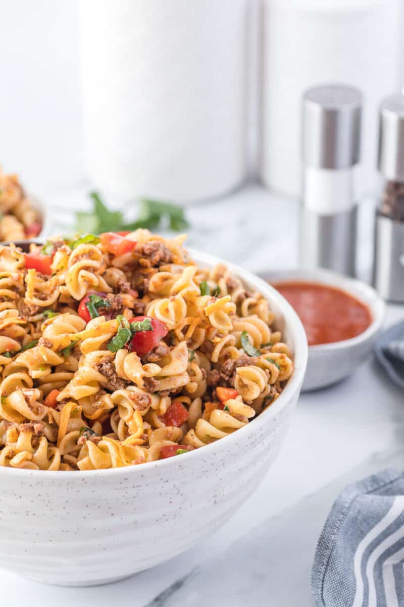 taco pasta salad on a table