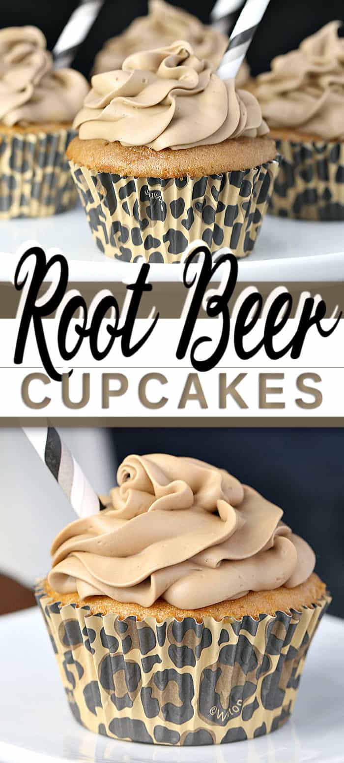 Root Beer Cupcakes with root beer cream cheese icing