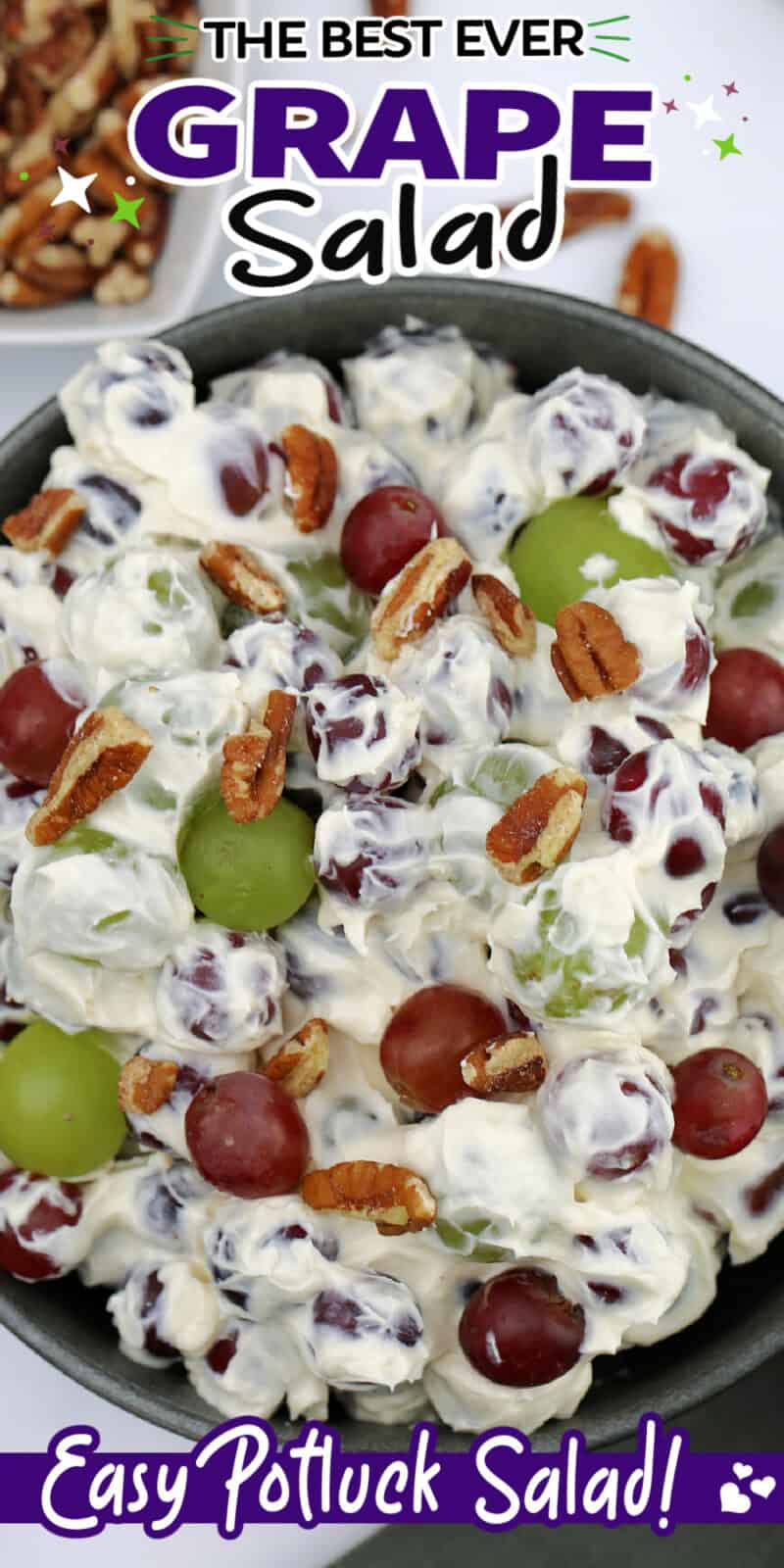 food in a bowl, with easy grape salad