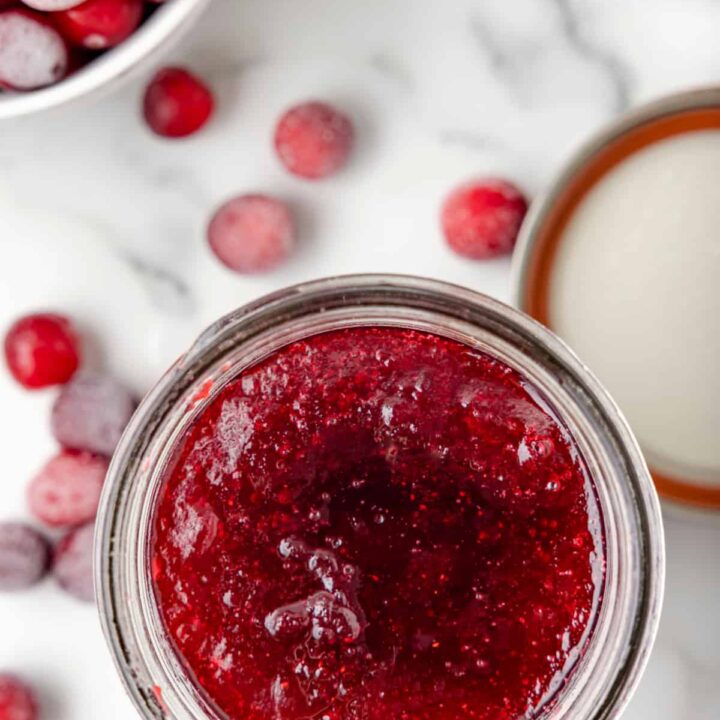 jar of food, with Cranberry Jelly