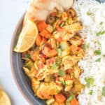food in a bowl, with Moroccan Chicken Stew