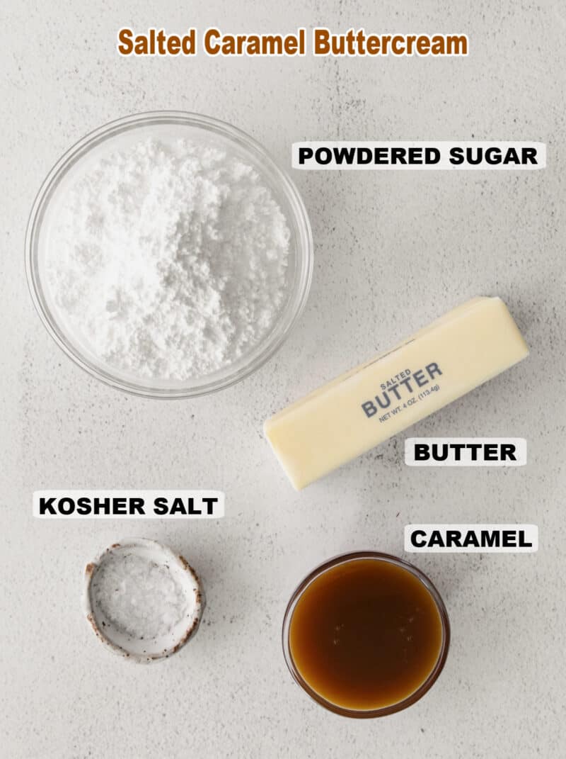 ingredients to make Salted Caramel buttercream