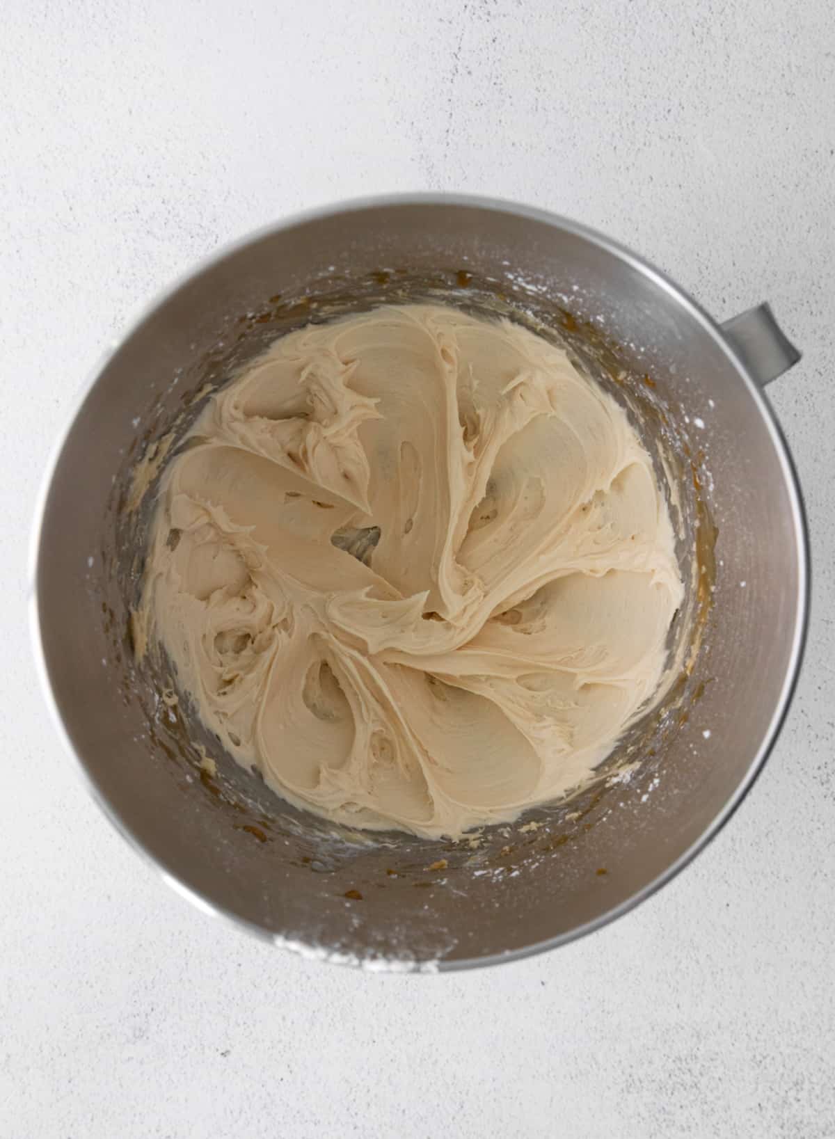 cupcake batter in a mixing bowl