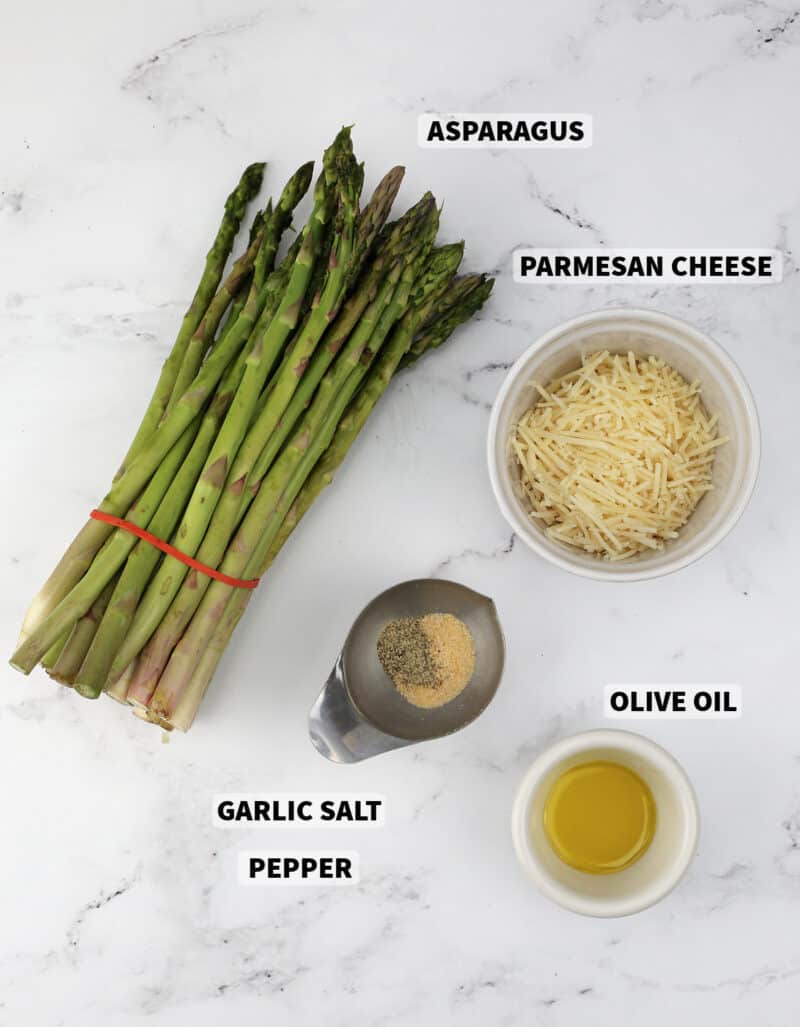 ingredients to make Air Fryer Asparagus with Parmesan
