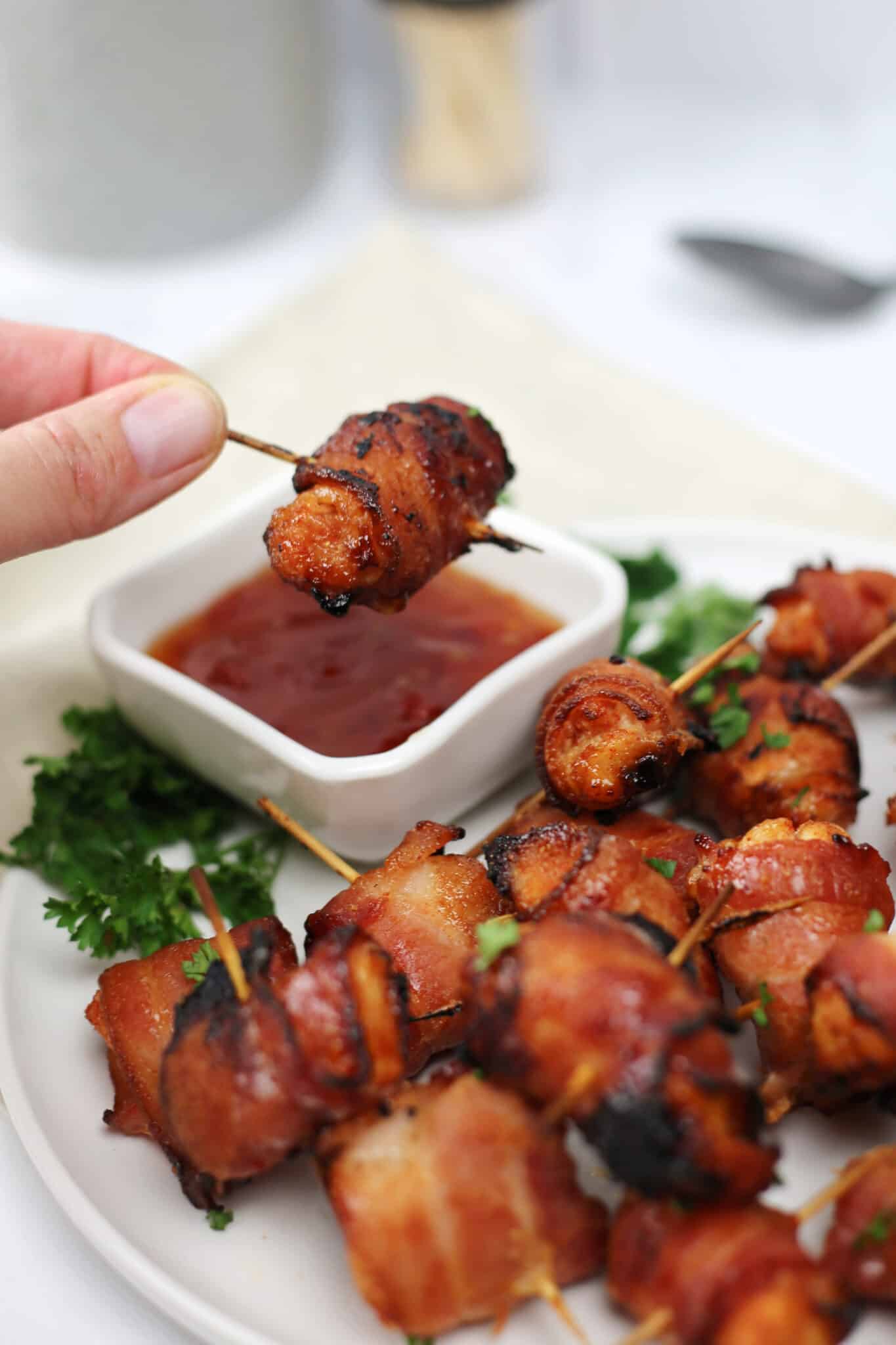 Air Fryer Bacon Wrapped Chicken Bites My Organized Chaos