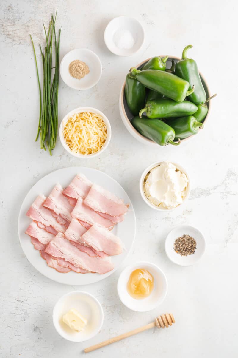 ingredients to make Bacon Wrapped Jalapeno Poppers