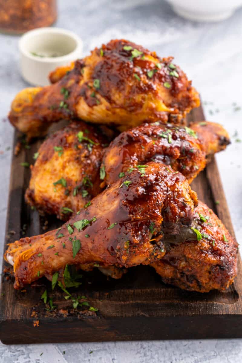 food, with Baked BBQ Chicken Legs