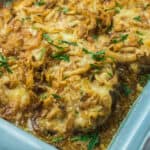 food, with French Onion Pork Chops