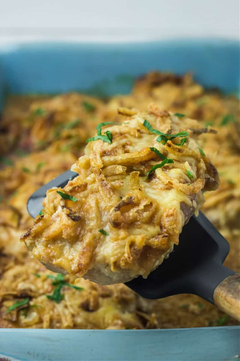 food, with French Onion Pork Chops