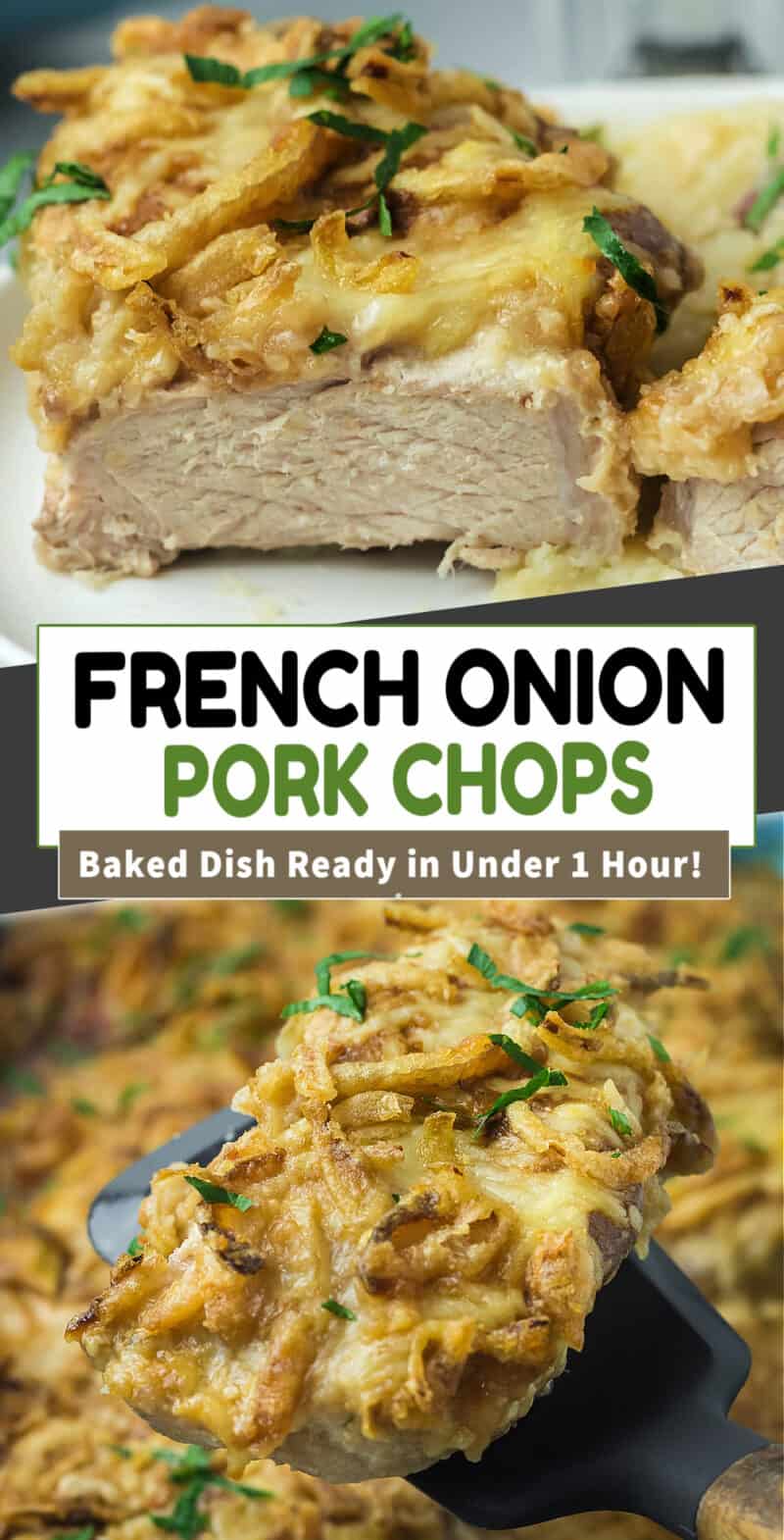 food, with French Onion Pork Chops