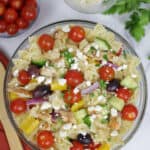 food, with Greek Chicken Pasta Salad