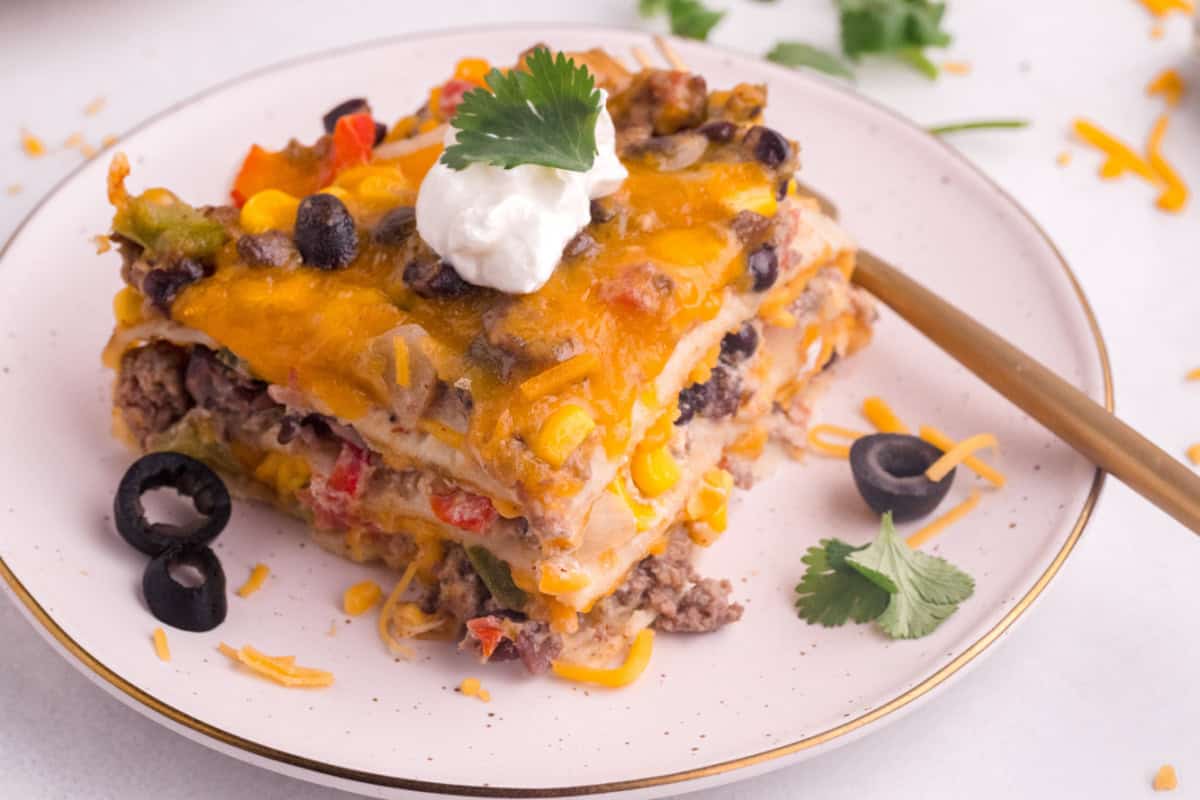 food, with Mexican Lasagna