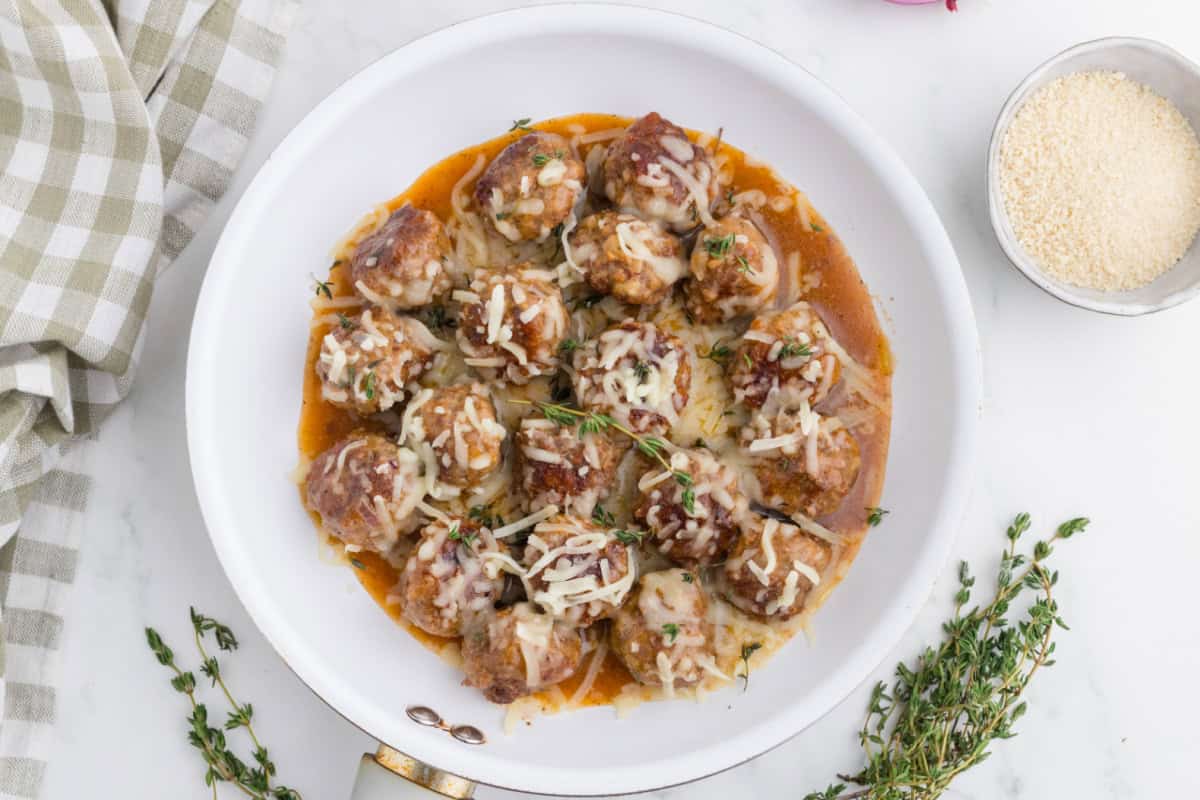 food, with French Onion Meatballs