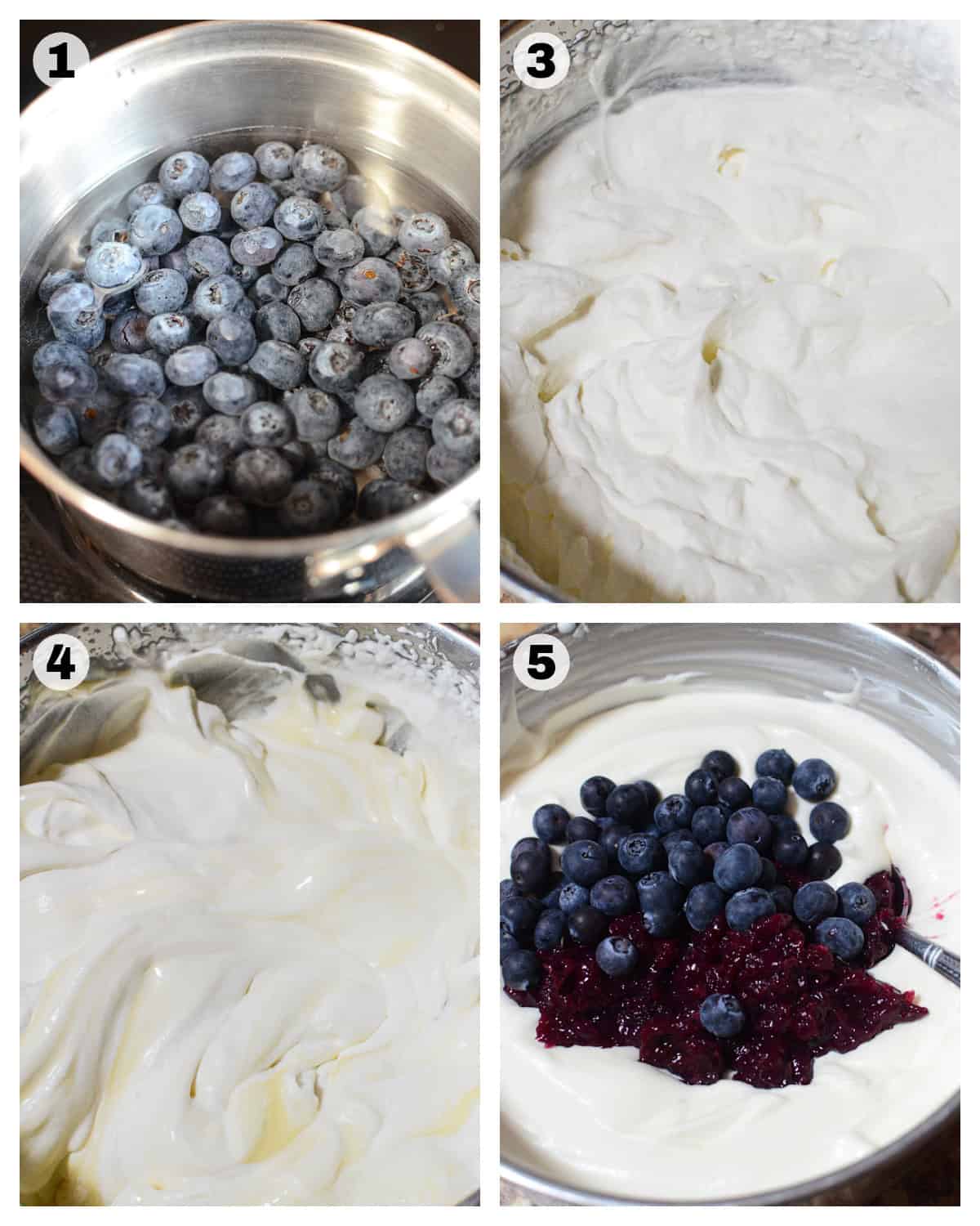 steps to make how to make blueberry ice cream.