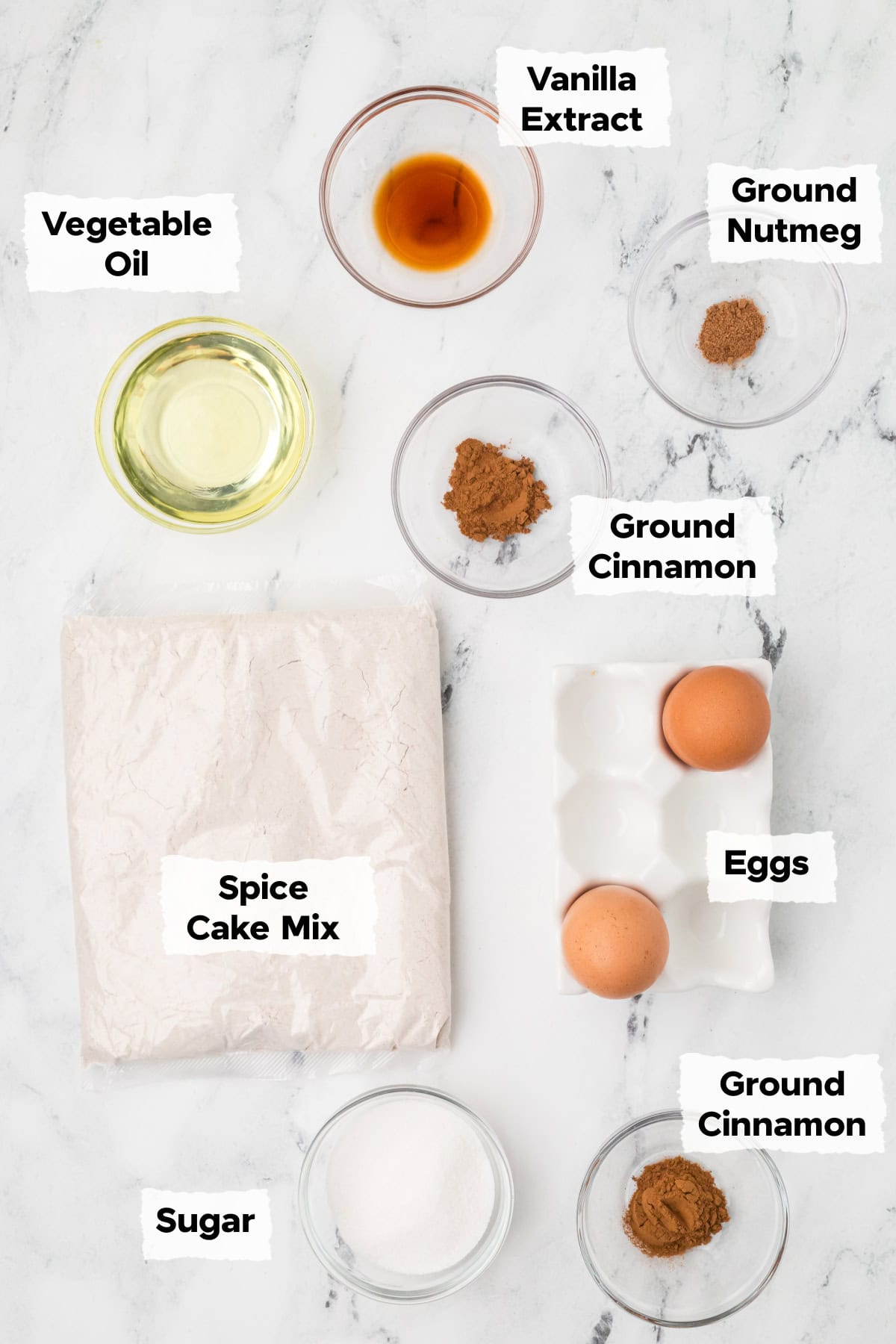 ingredients on a table to make Spice Cake Mix Cookies.