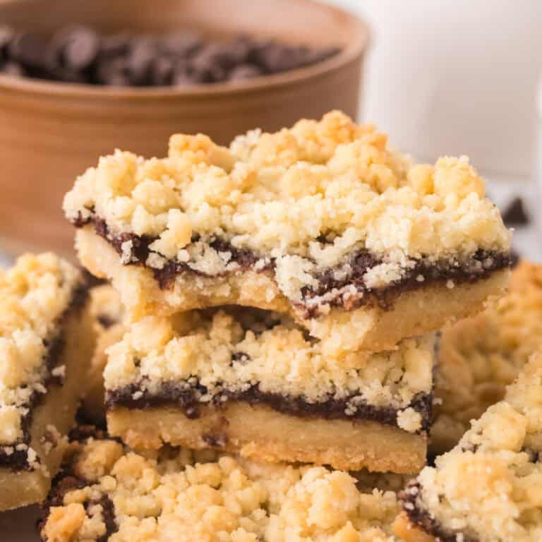 a pile of Chocolate Shortbread Bars.