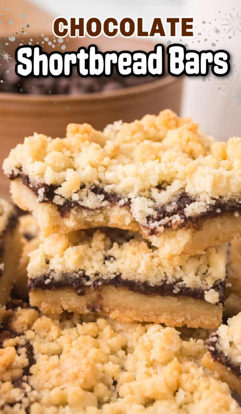 Stacked Chocolate Shortbread Bars.